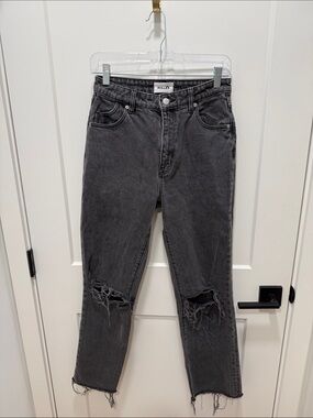 Rolla’s Black Distressed High-Waist Jeans